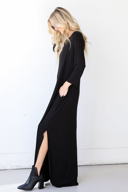 Jersey Knit Maxi Dress side view