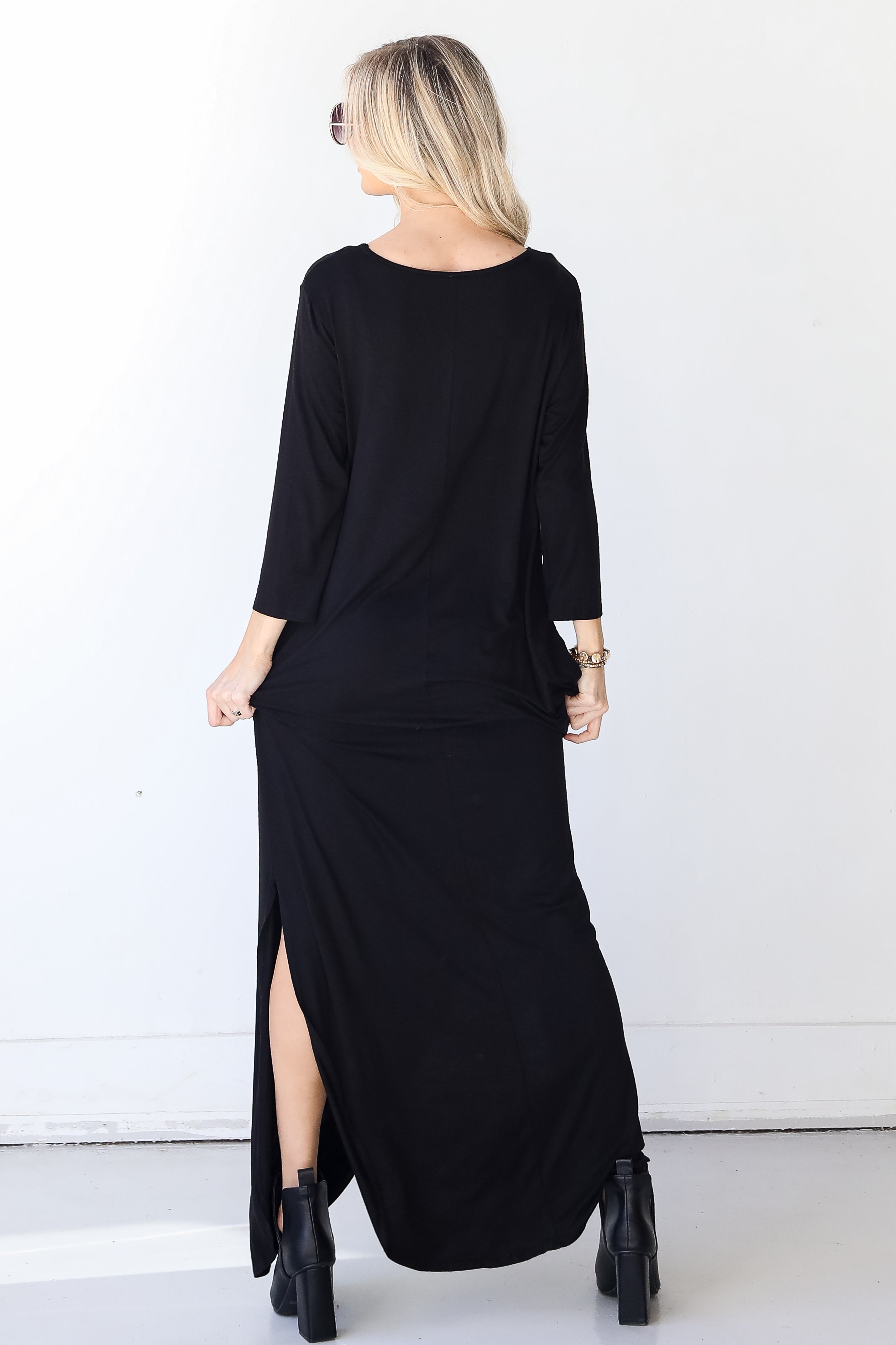 Jersey Knit Maxi Dress back view