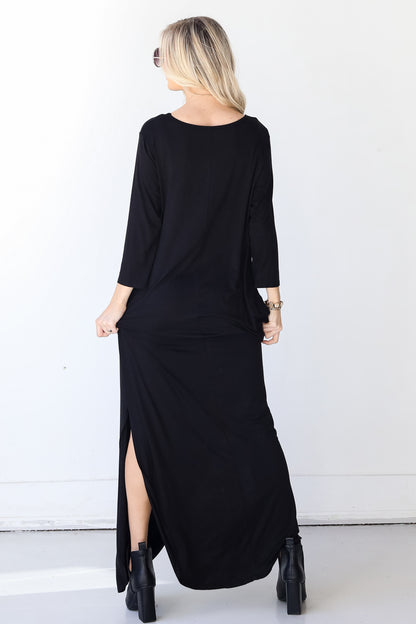 Jersey Knit Maxi Dress back view