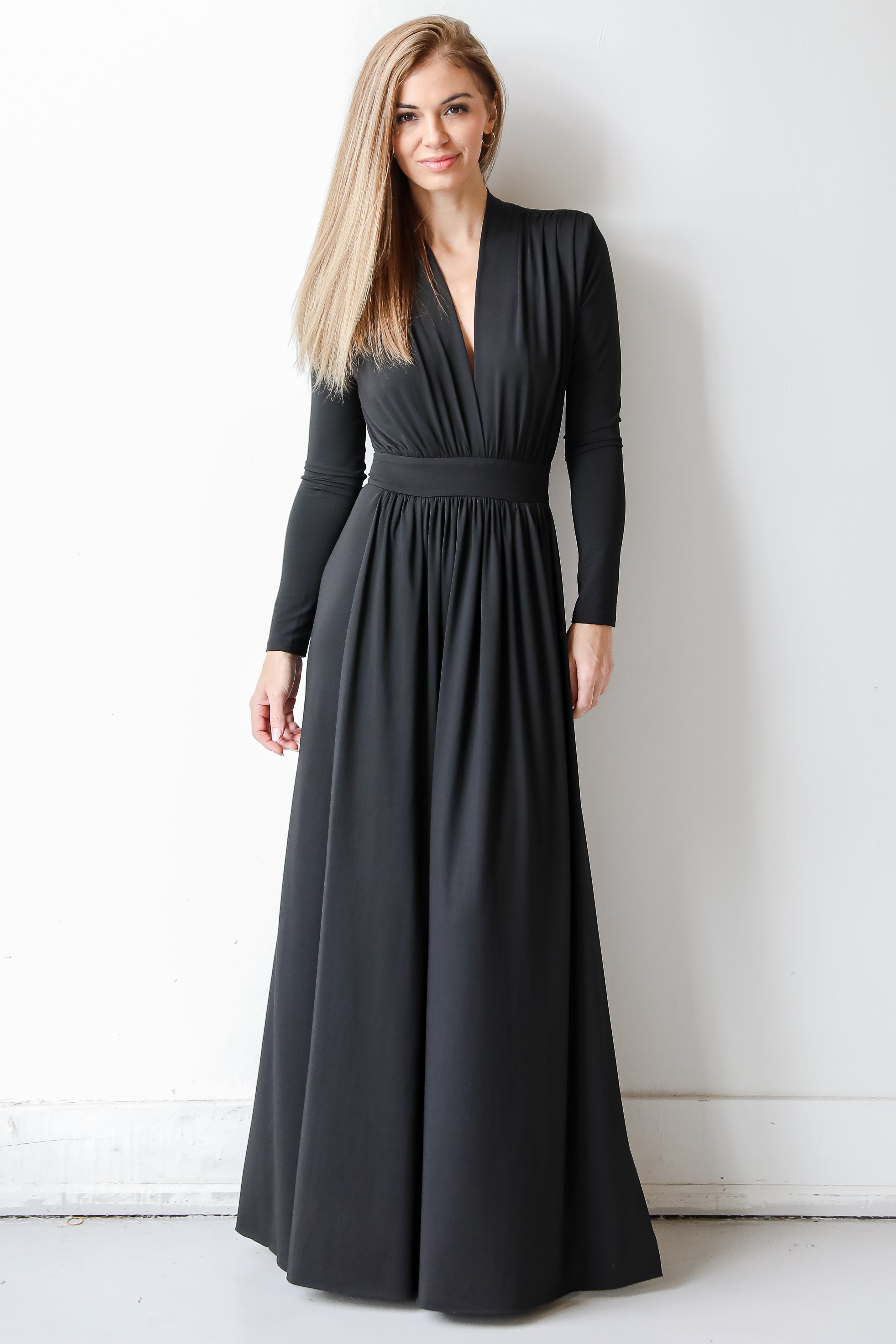 black maxi dress