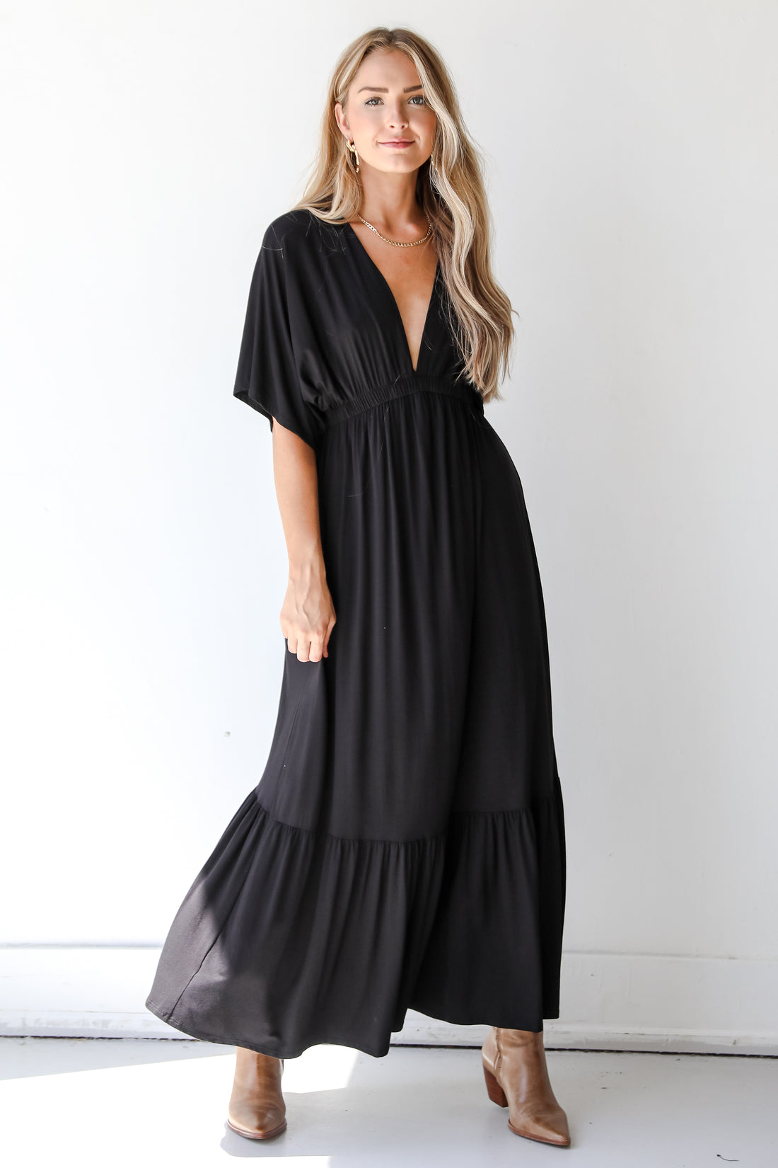 black maxi dress