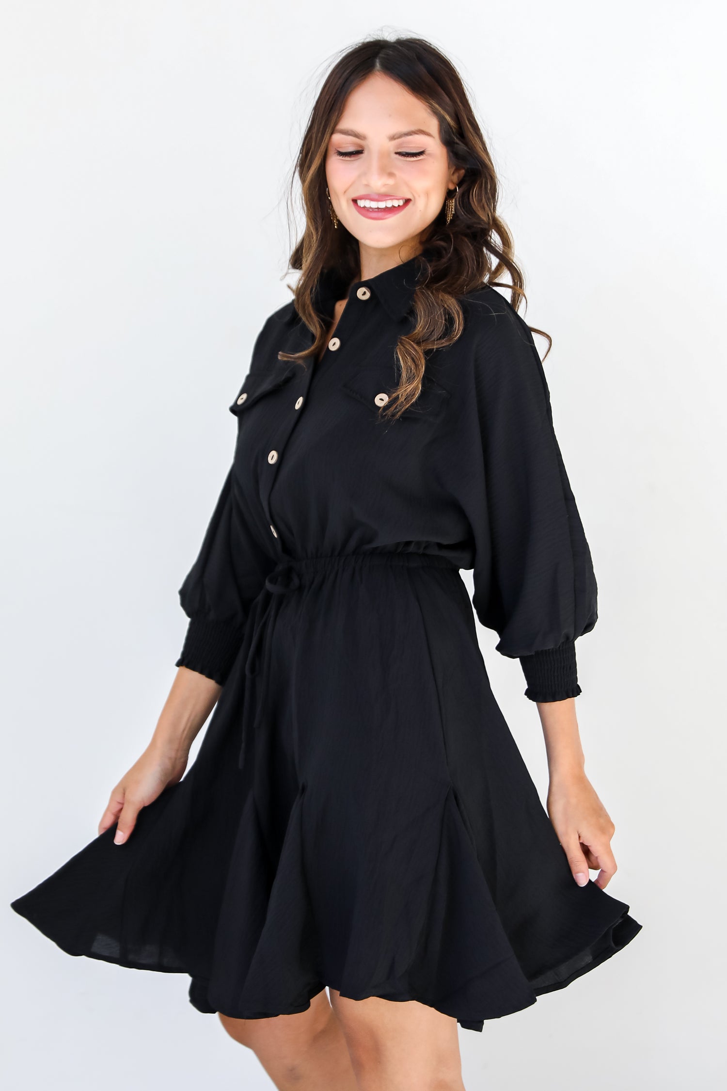 black Mini Dress side view