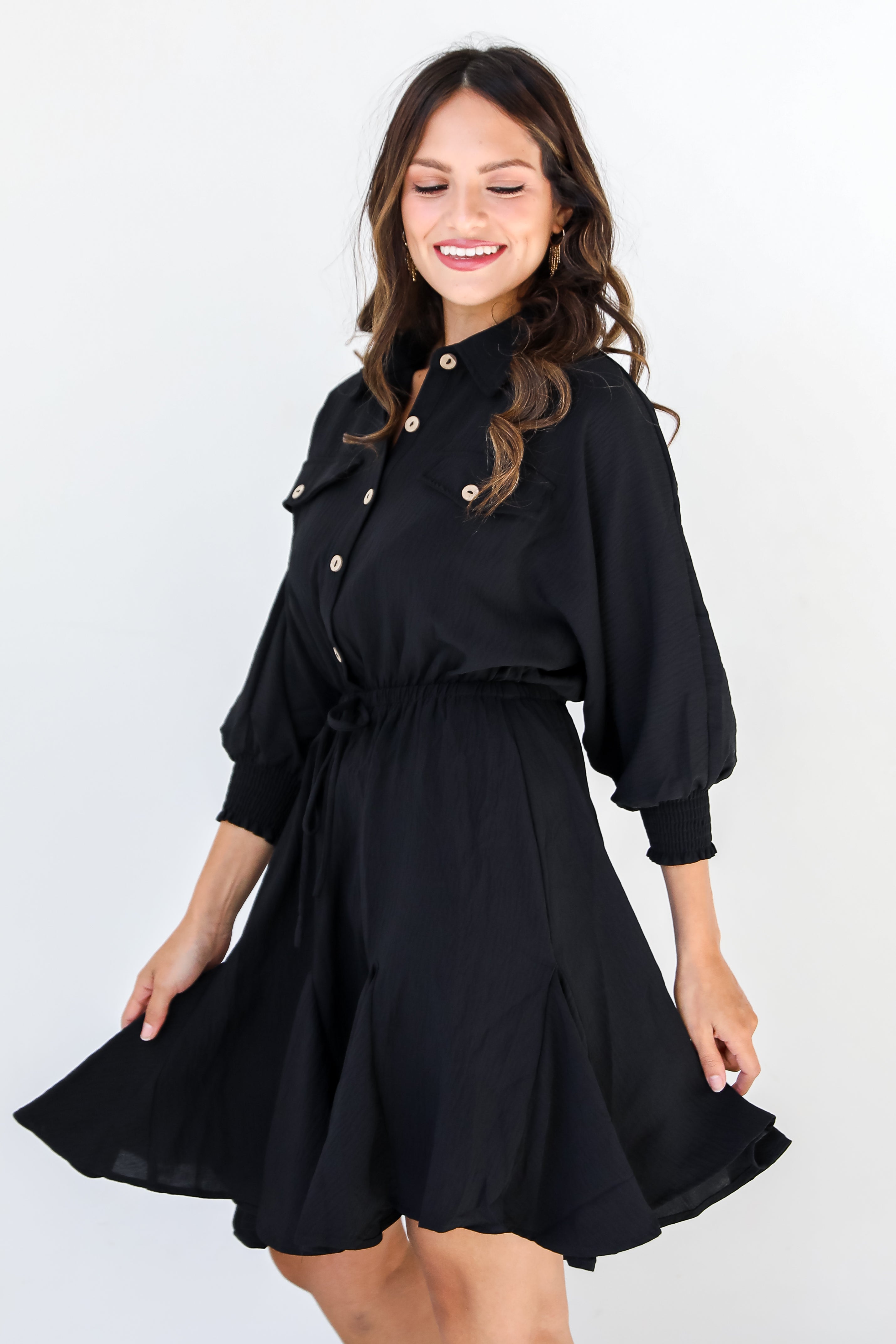 black Mini Dress side view