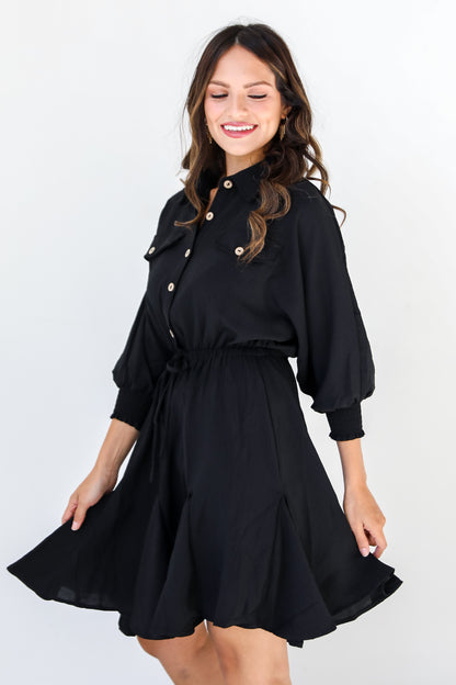 black Mini Dress side view