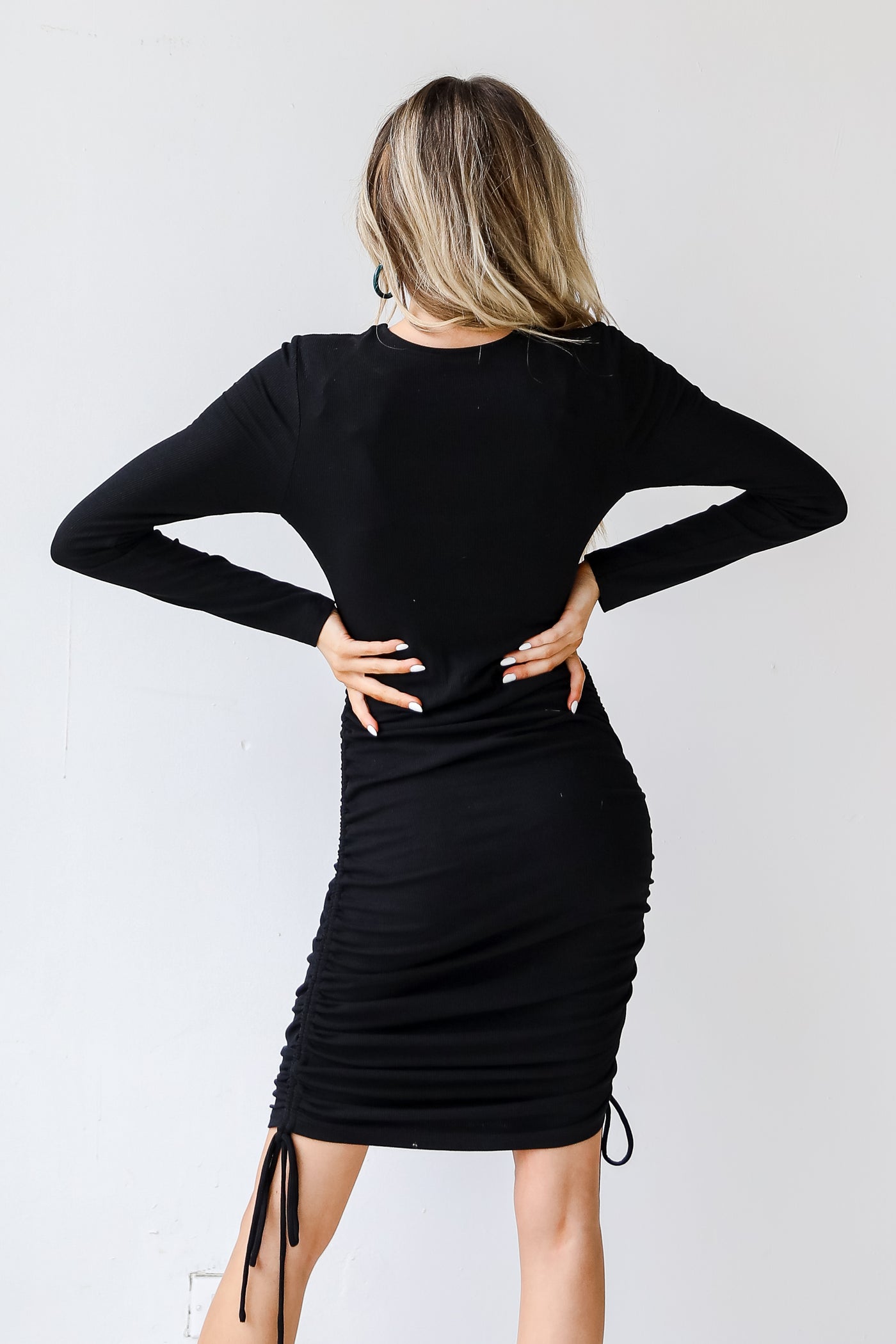Ruched Dress back view