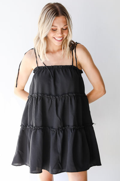 Mini Dress in black on model