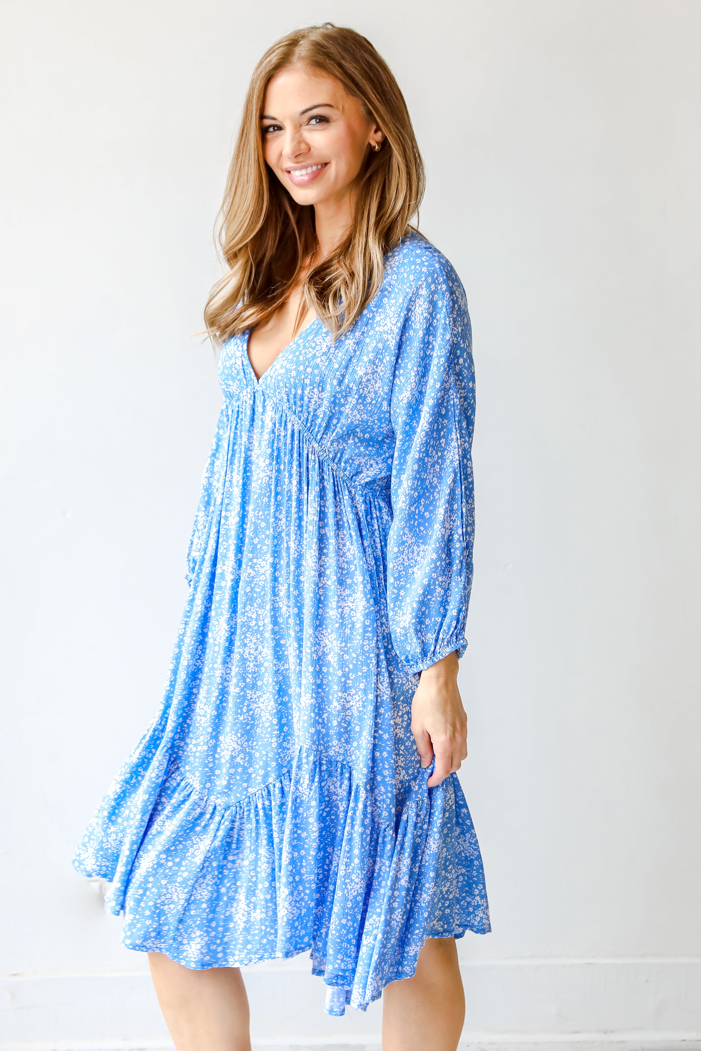 Floral Midi Dress on model