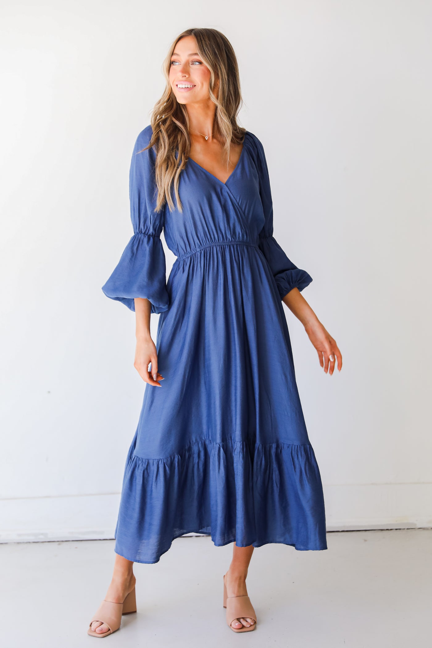 navy blue Maxi Dress front view