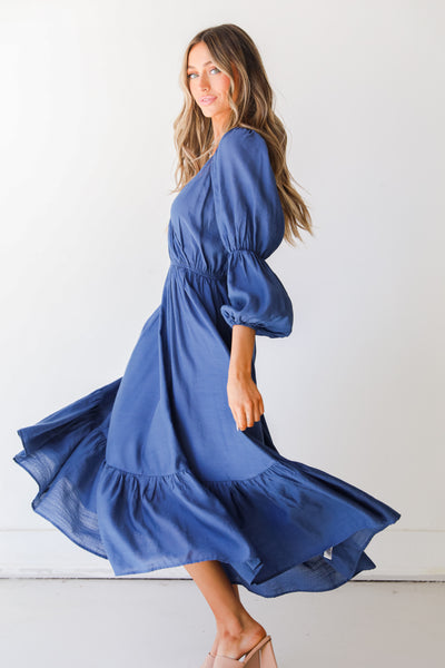 navy blue Maxi Dress on model