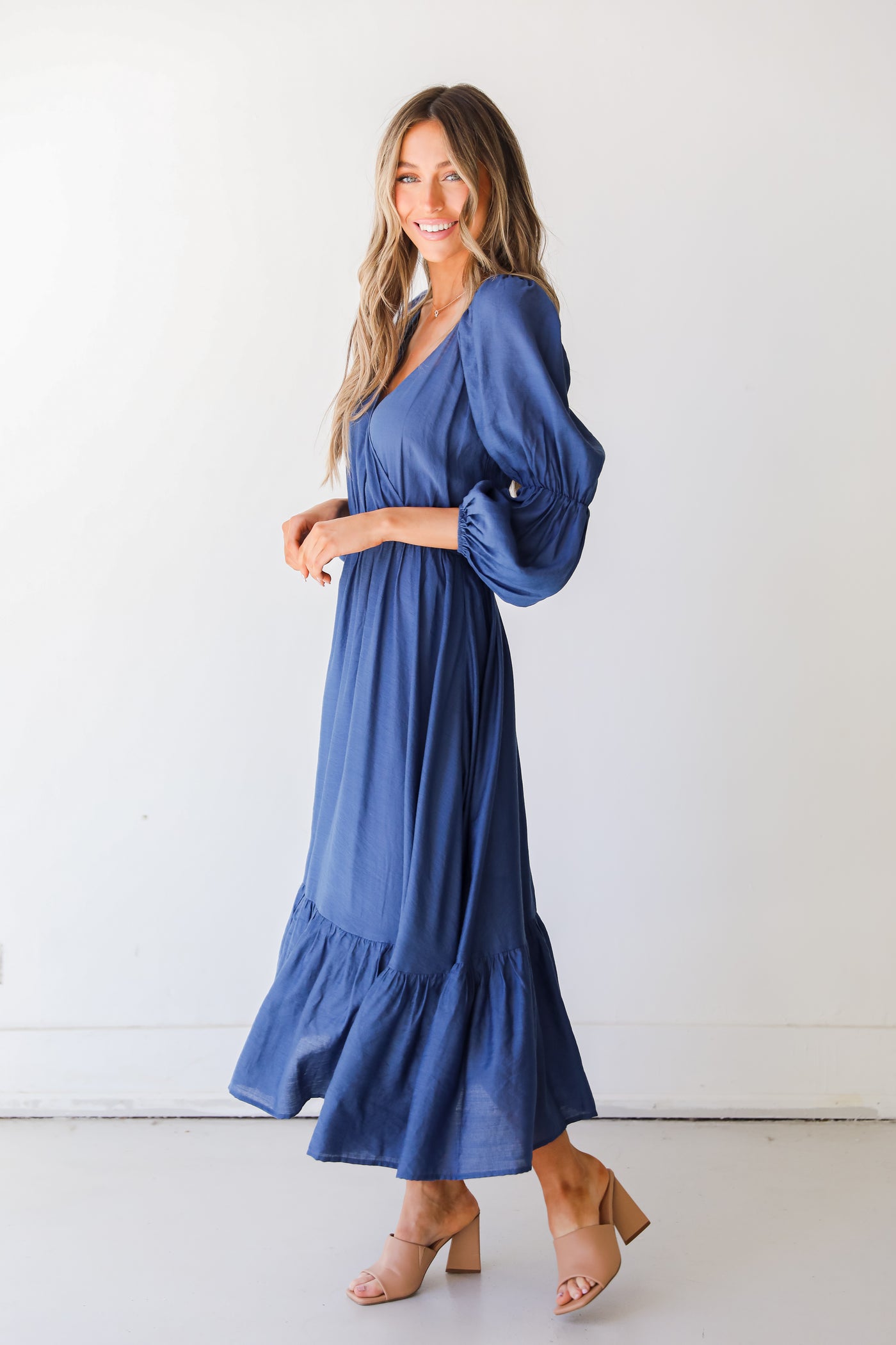 navy blue Maxi Dress side view