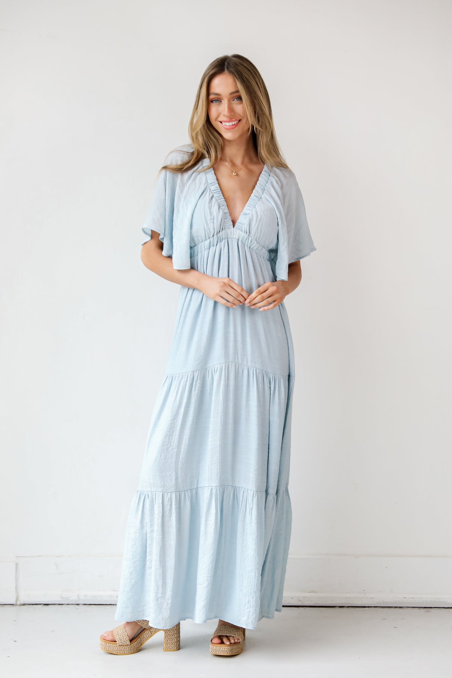 blue Maxi Dress on model