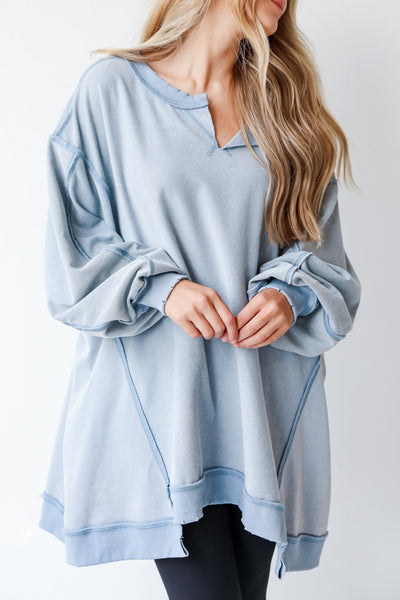 oversized pullover close up