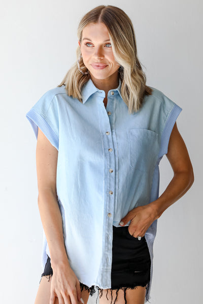 Ombre Button-Up Blouse from dress up