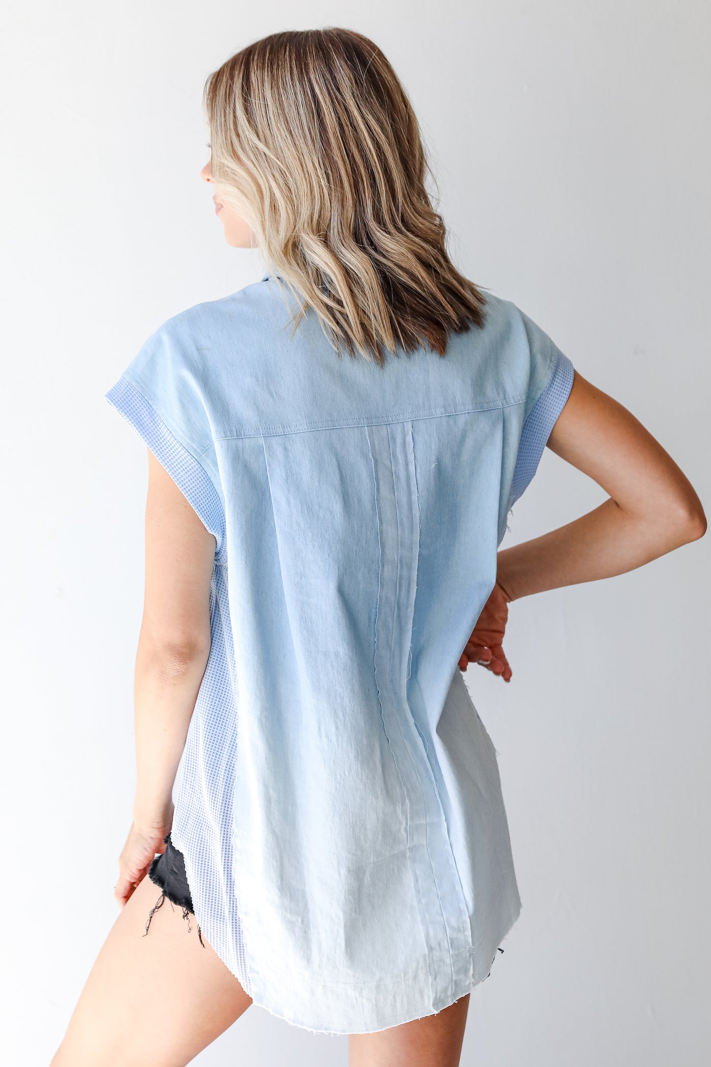 Ombre Button-Up Blouse back view