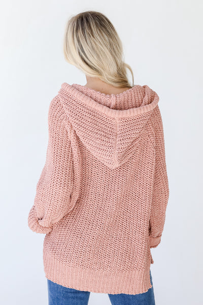 Chenille Sweater Hoodie back view