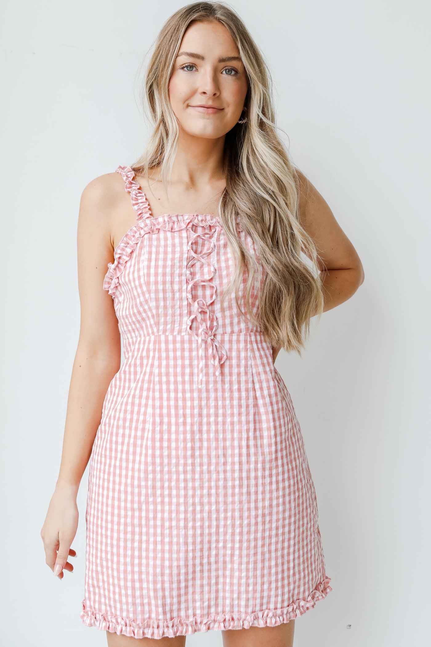 Gingham Mini Dress front view