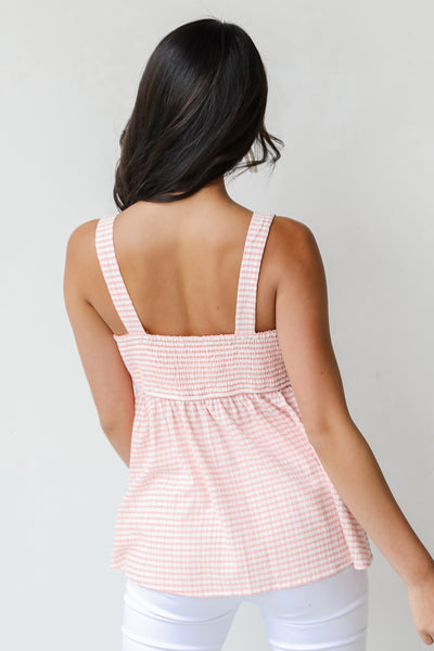 Pink Gingham Tank back view