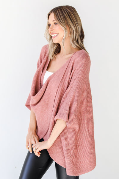 pink Surplice Sweater side view