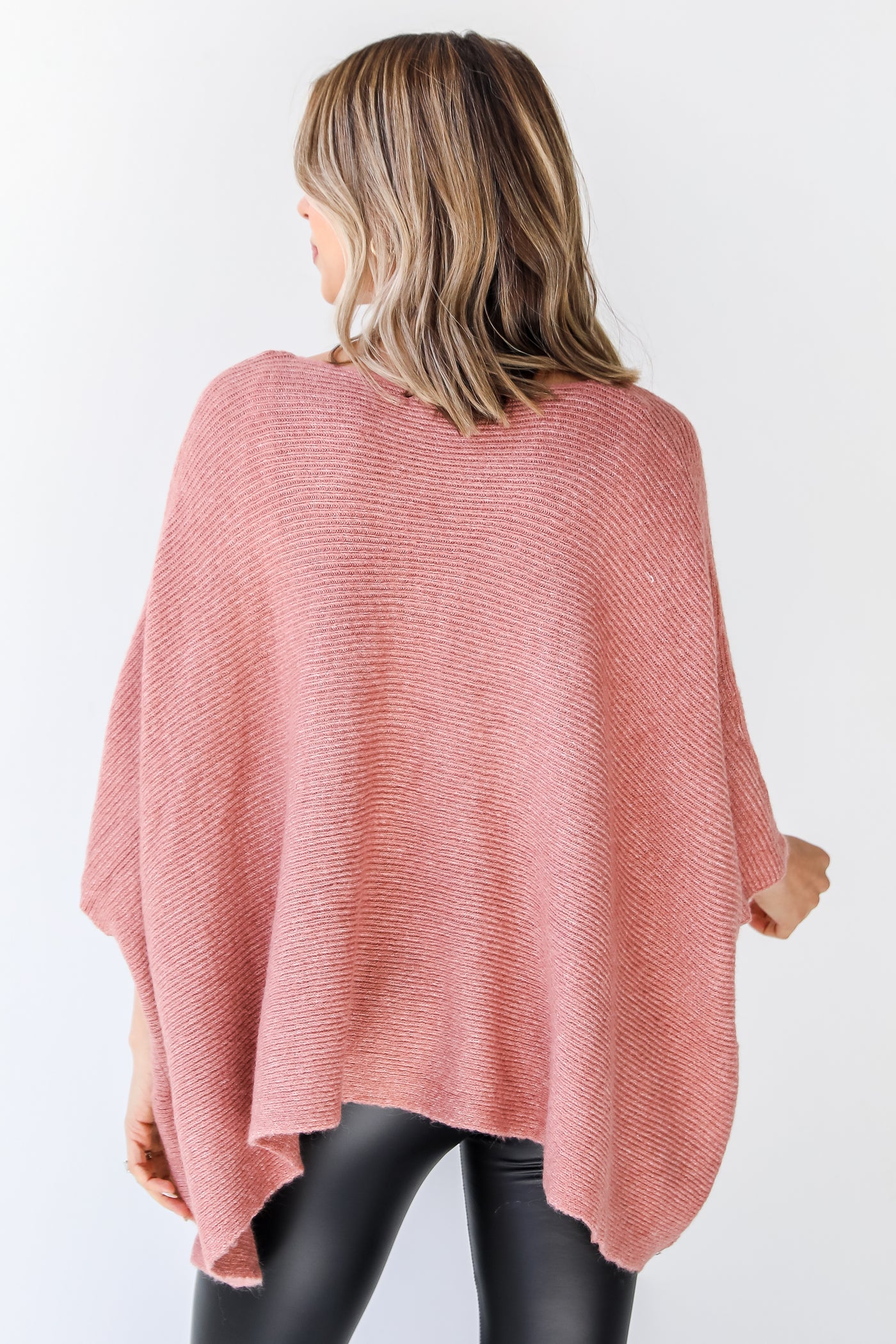 pink Surplice Sweater back view
