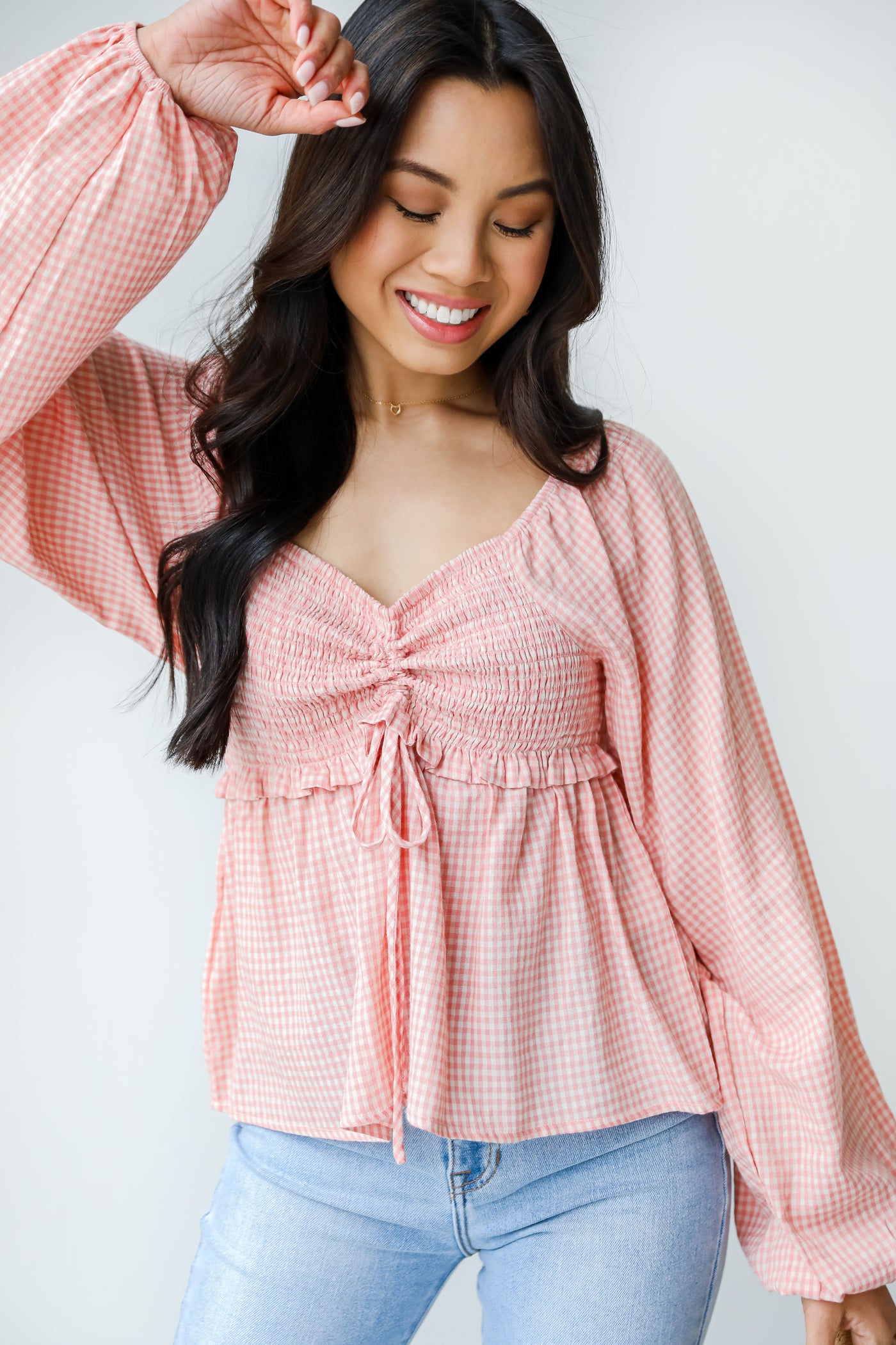 Smocked Gingham Blouse from dress up