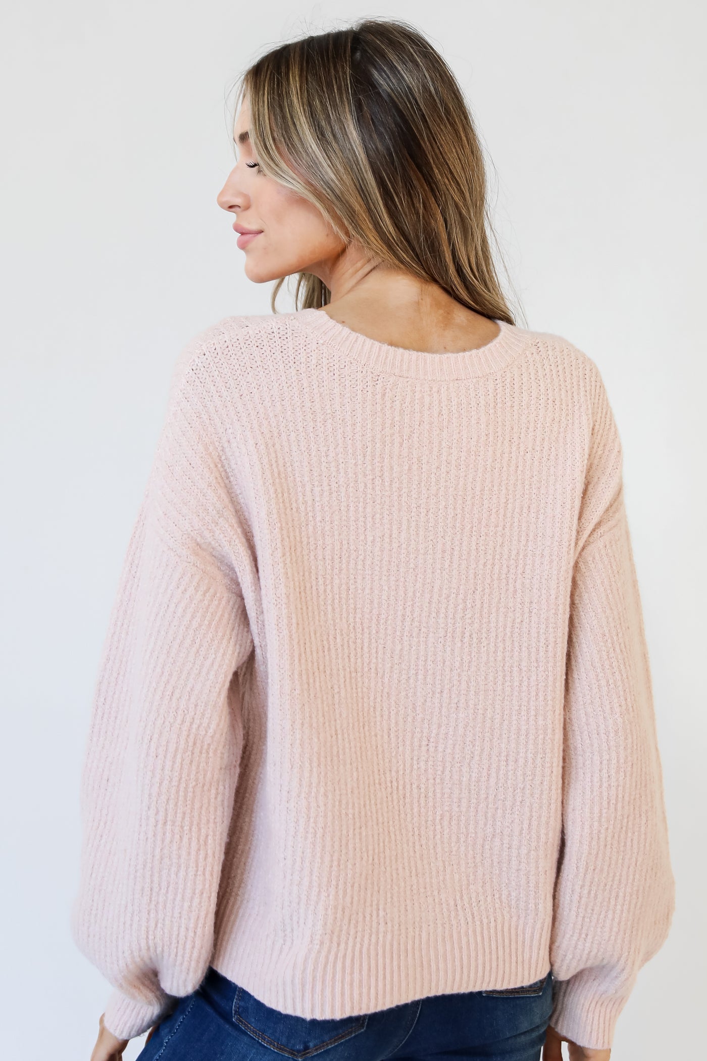 light pink Sweater back view