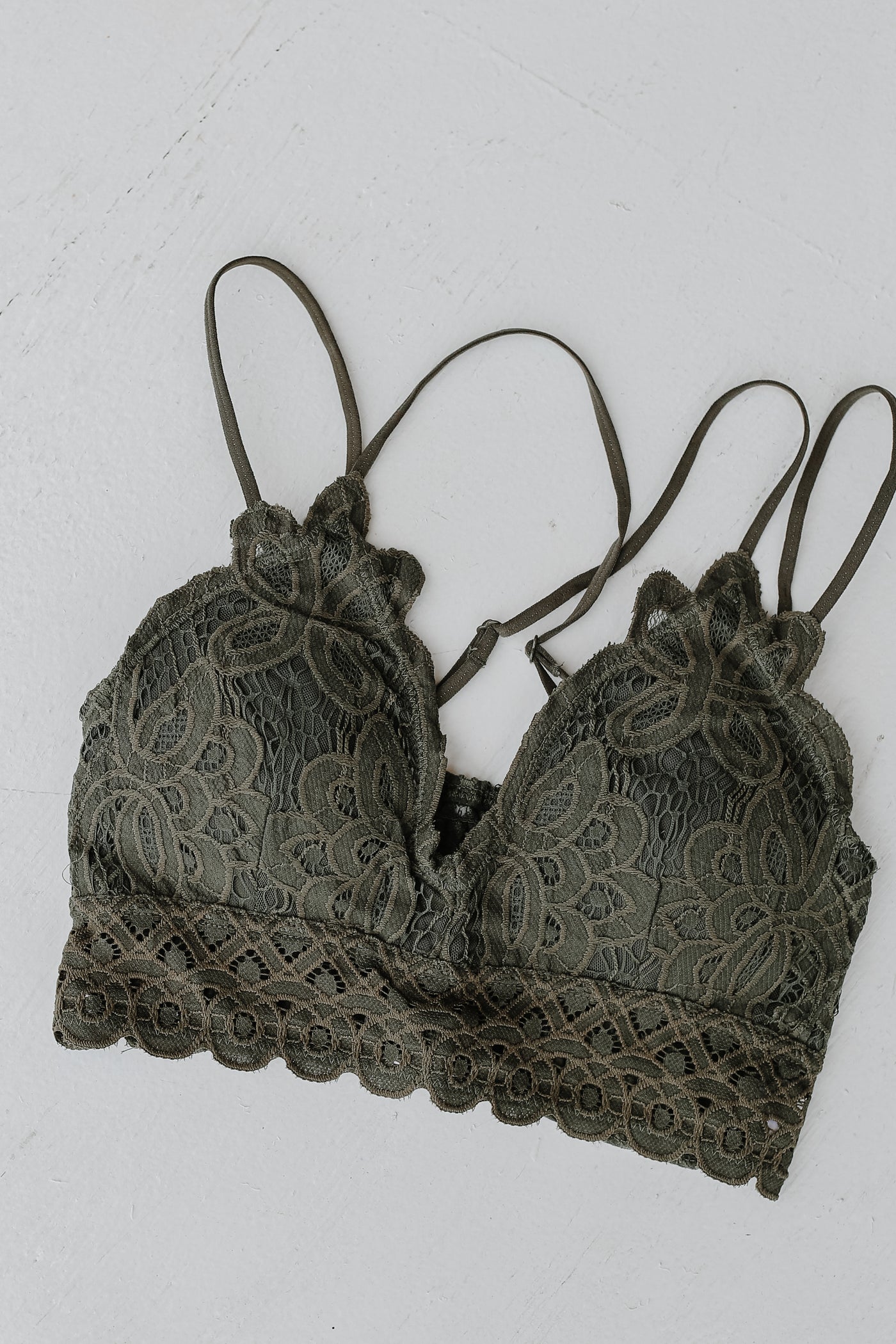 Lace Bralette in olive