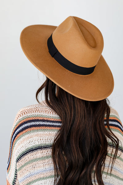 brown Wide Brim Fedora Hat