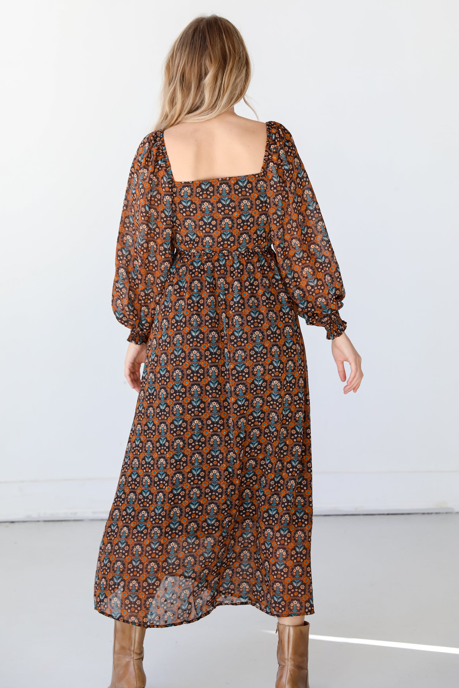 Floral Maxi Dress back view