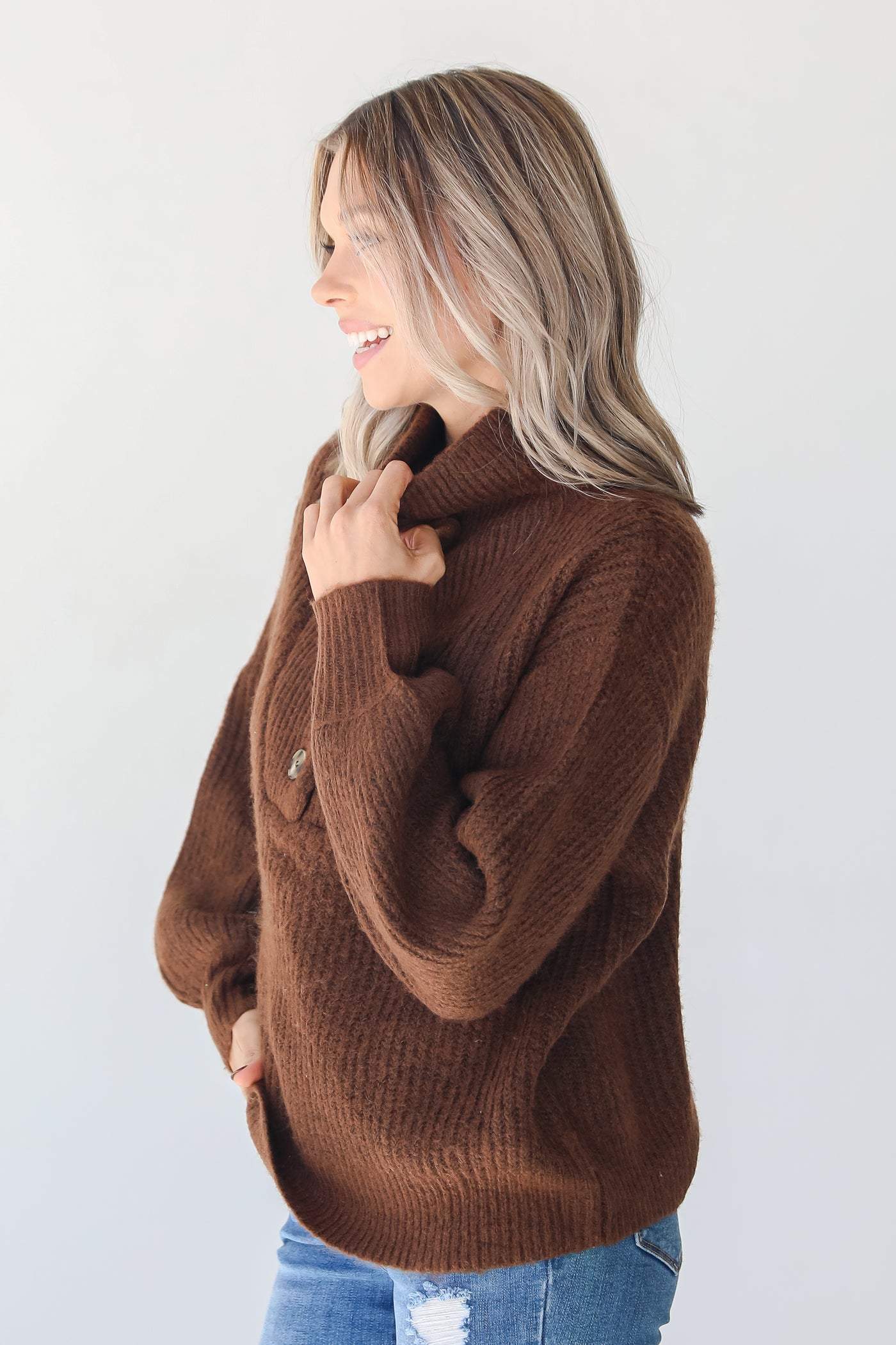 brown Sweater side view