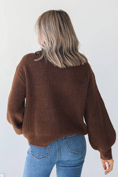 brown Sweater back view