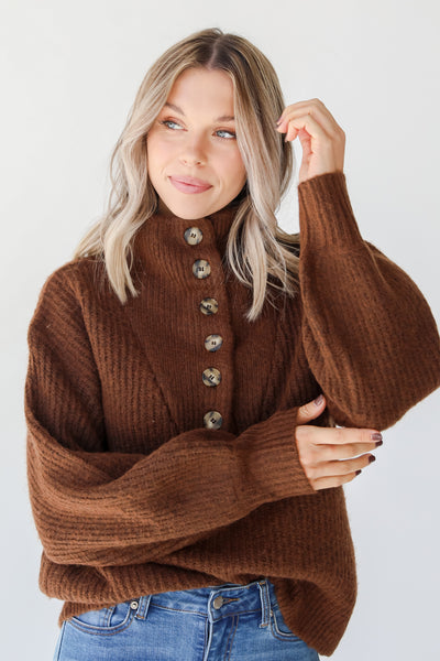 brown Sweater on model