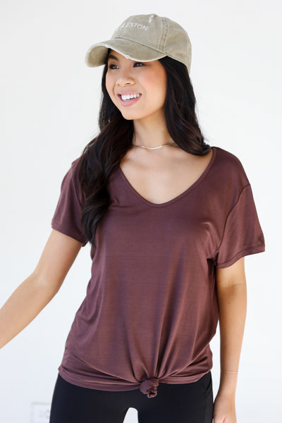 Knotted Jersey Knit Tee front view