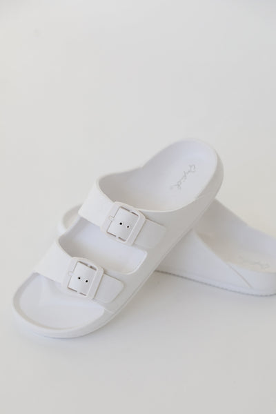 Double Strap Sandals in white
