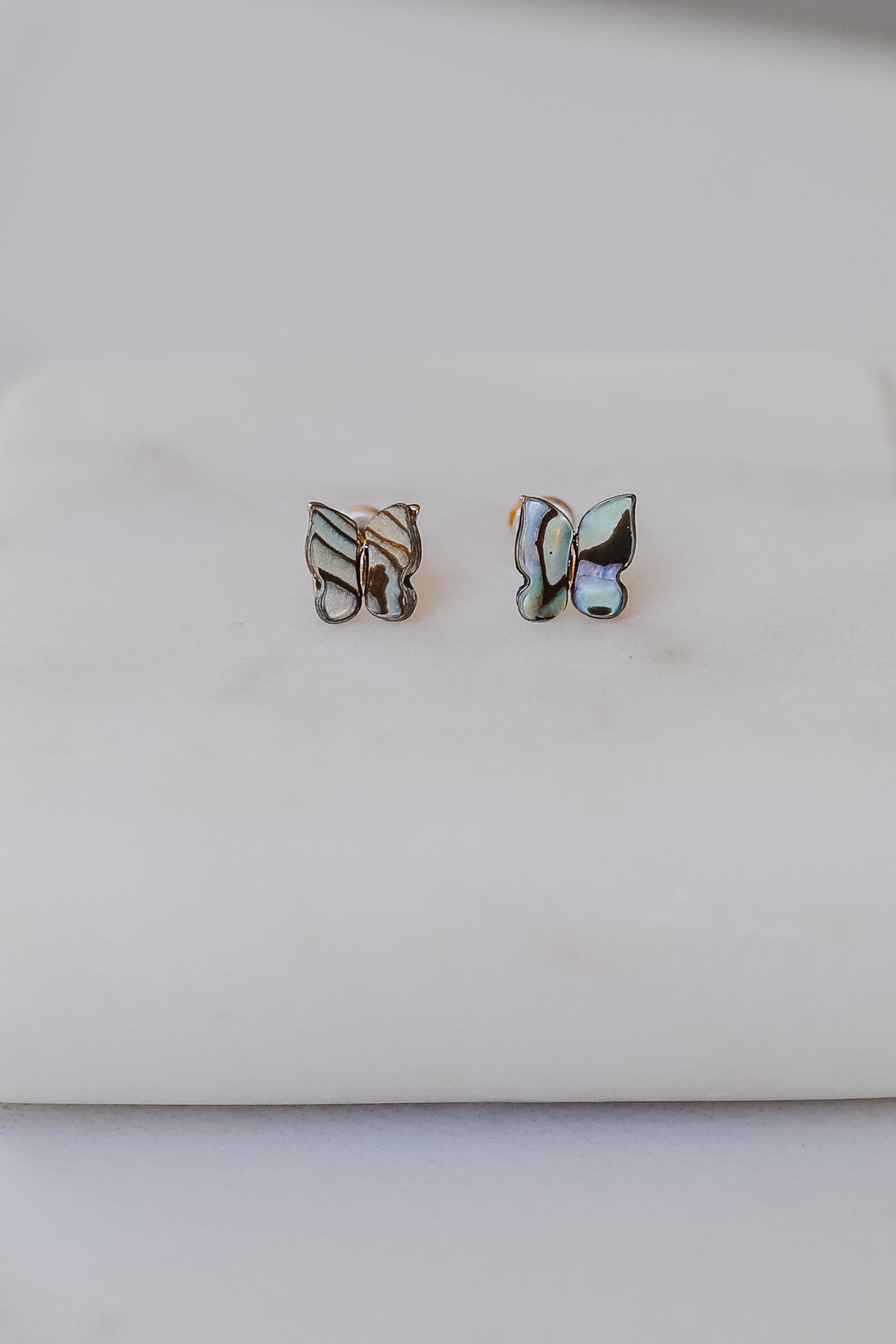 close up of Butterfly Stud Earrings