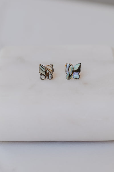 close up of Butterfly Stud Earrings