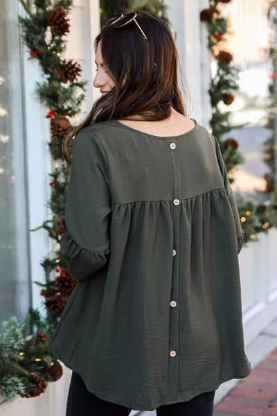 olive Blouse back view