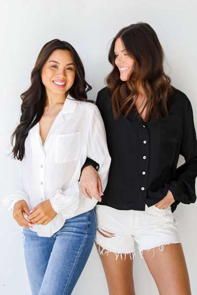 Button-Up Blouse on models