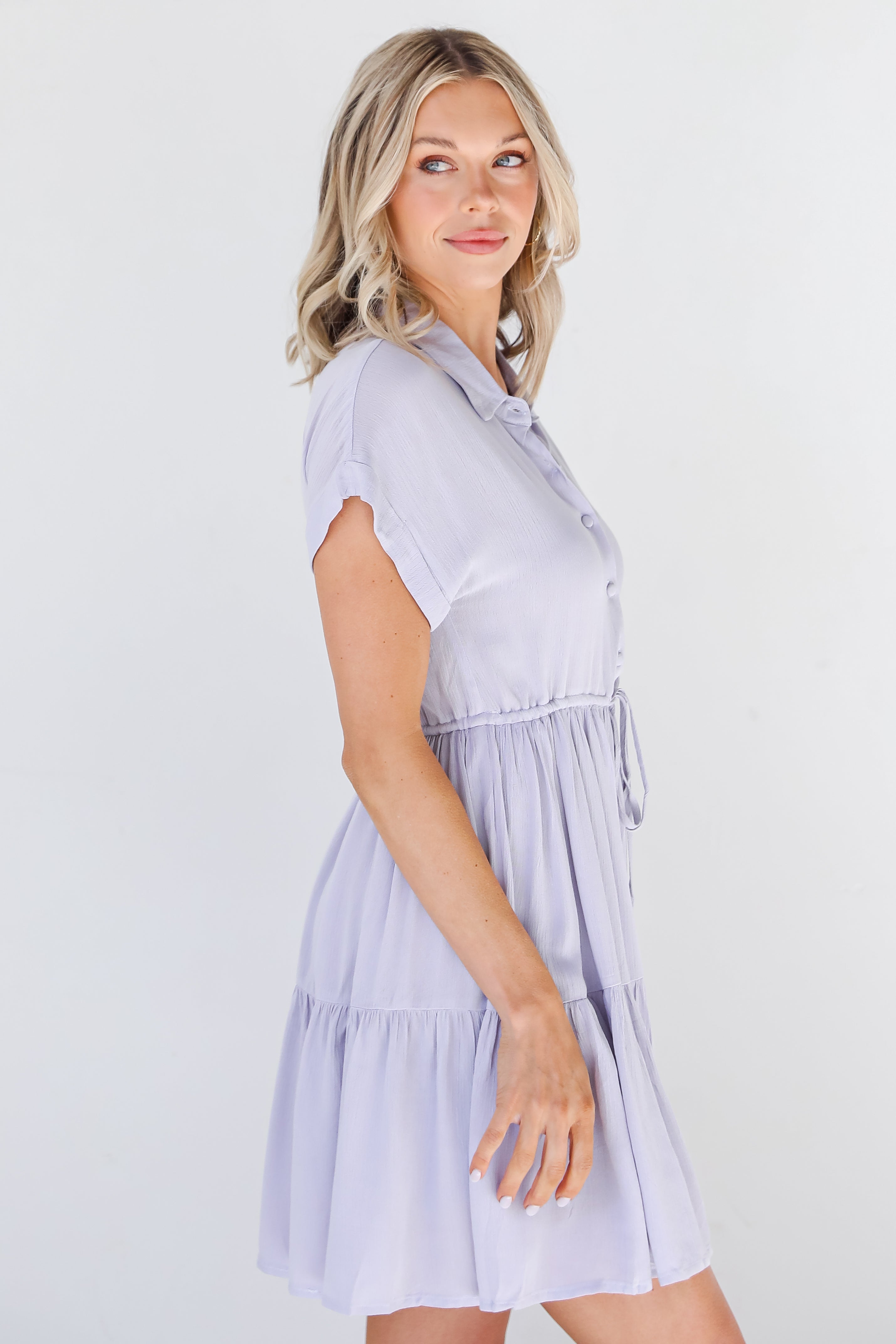 light blue Mini Dress side view