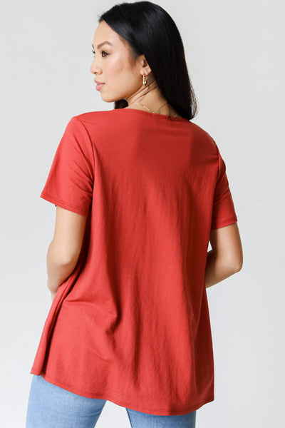marsala Button-Front Top back view