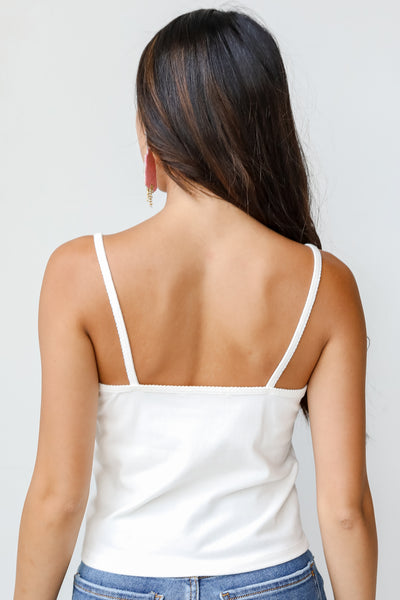 Cami Tank in white back view