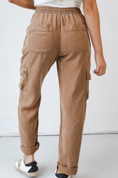 tan Cargo Pants back view