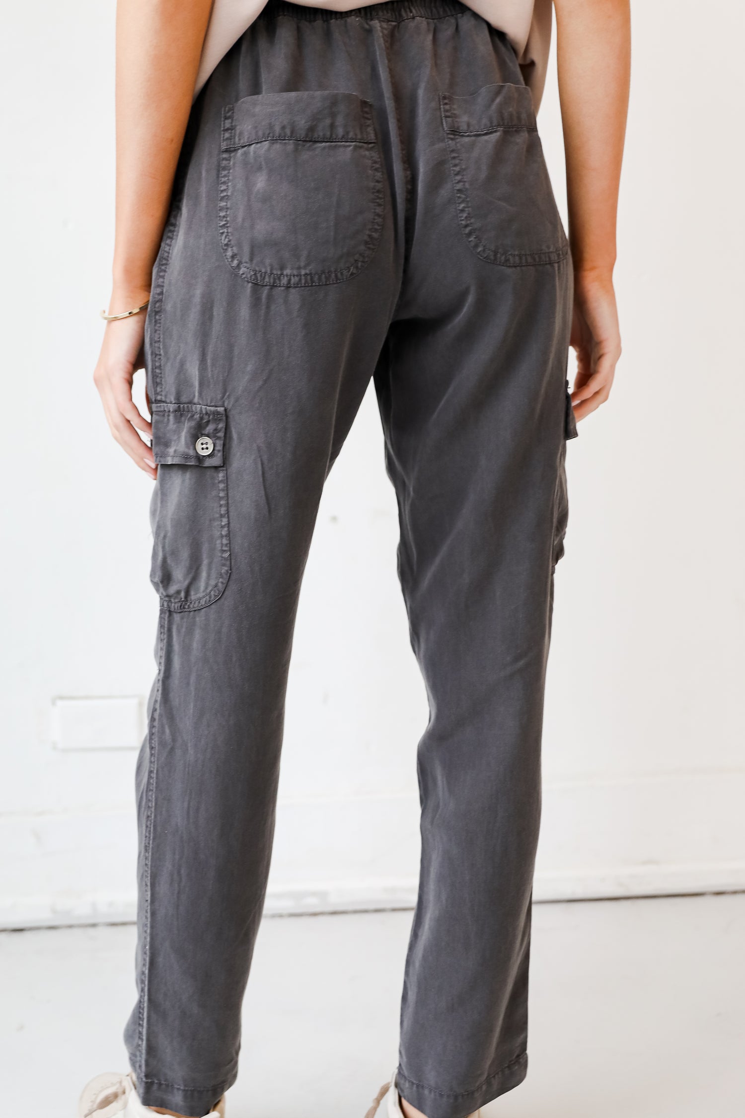 black Cargo Pants back view