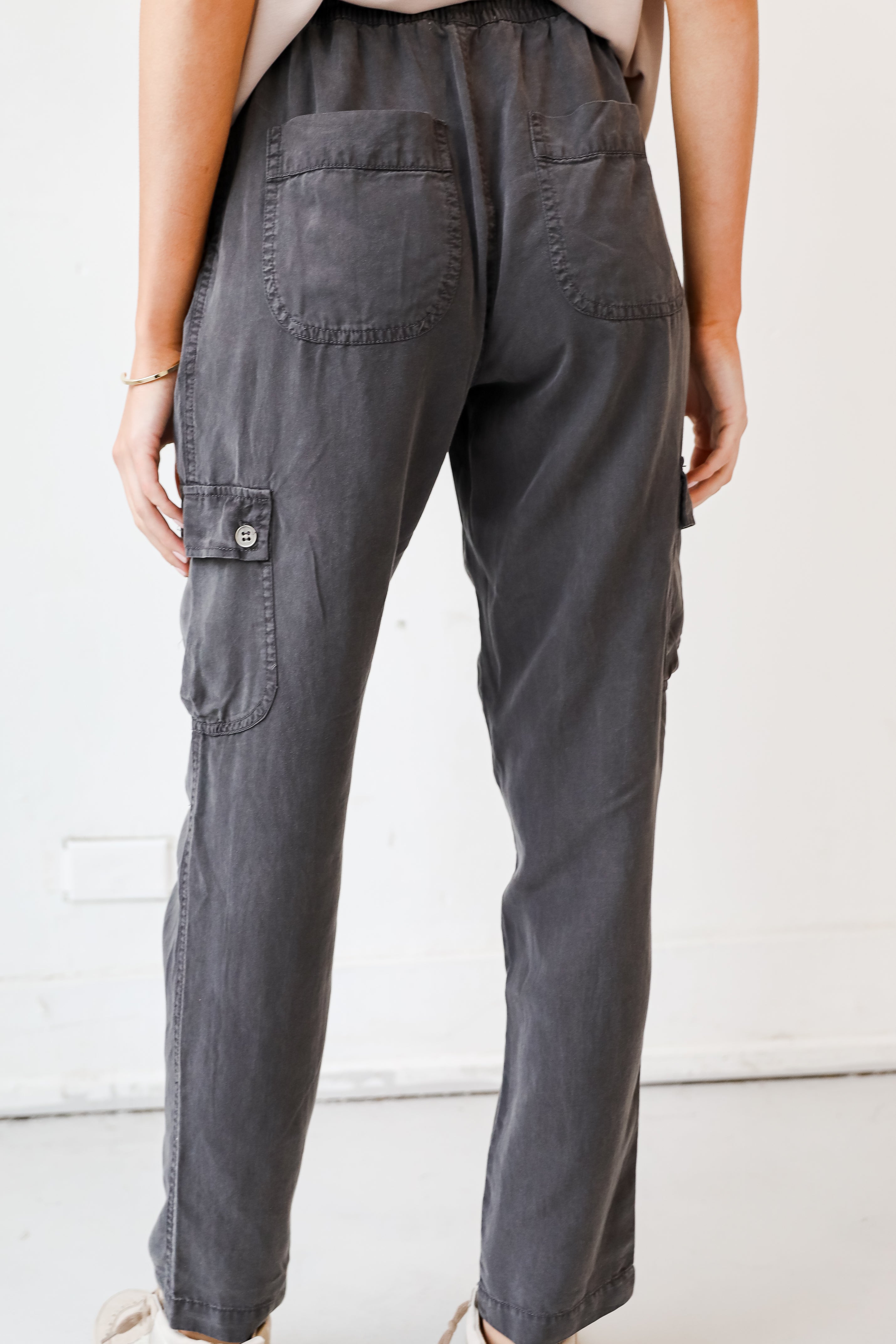 black Cargo Pants back view