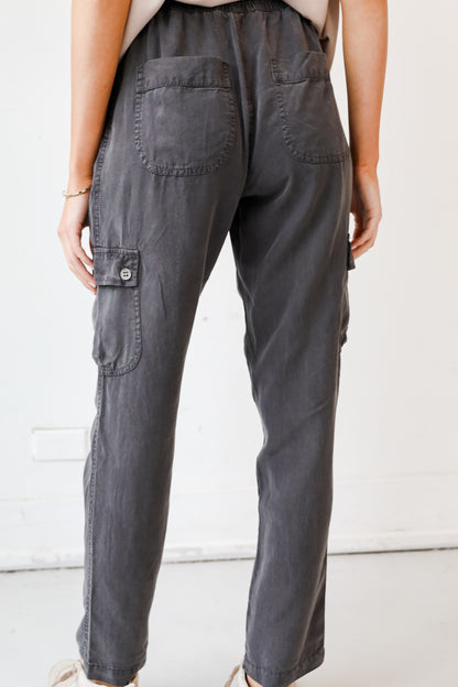 black Cargo Pants back view