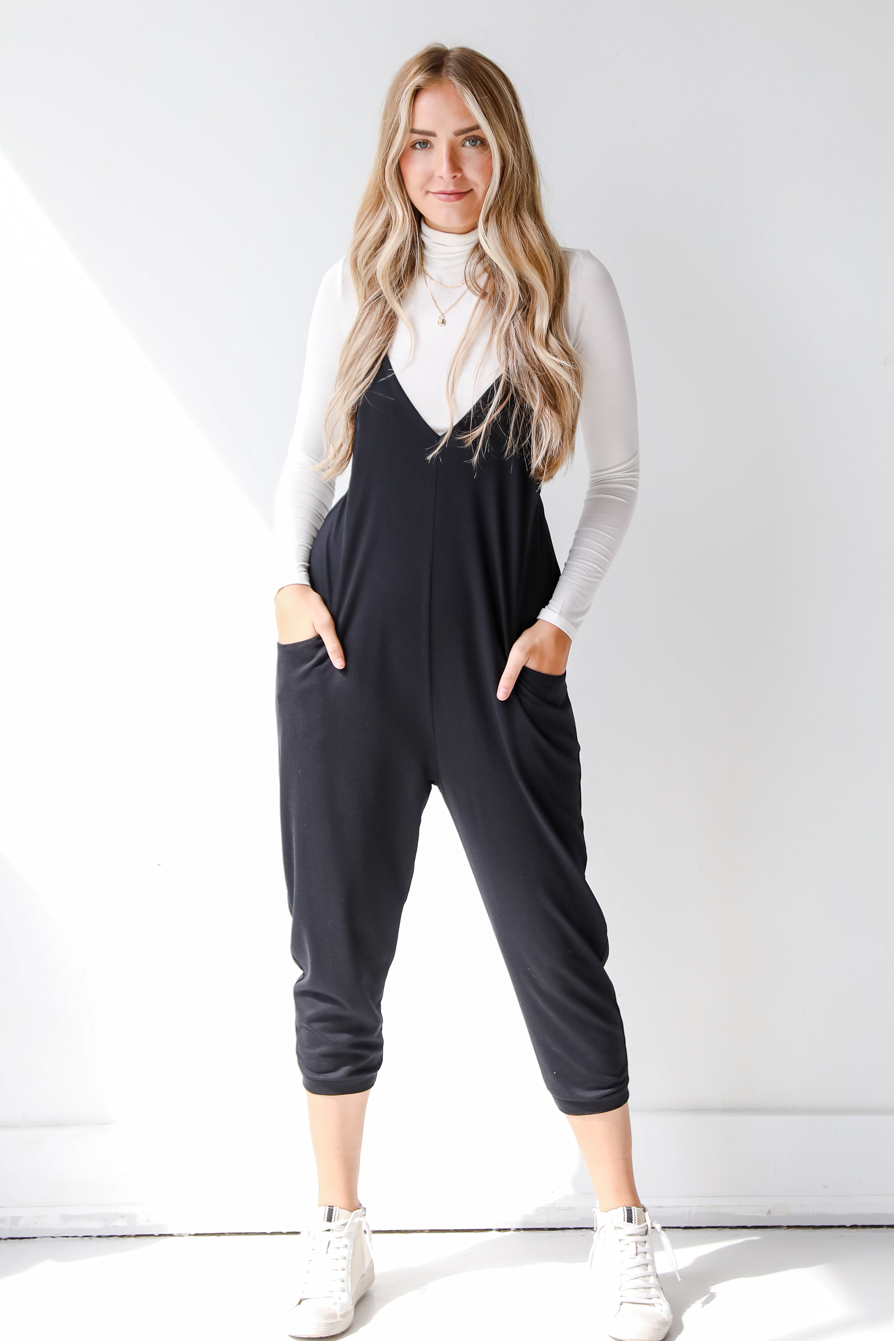 black jumpsuit