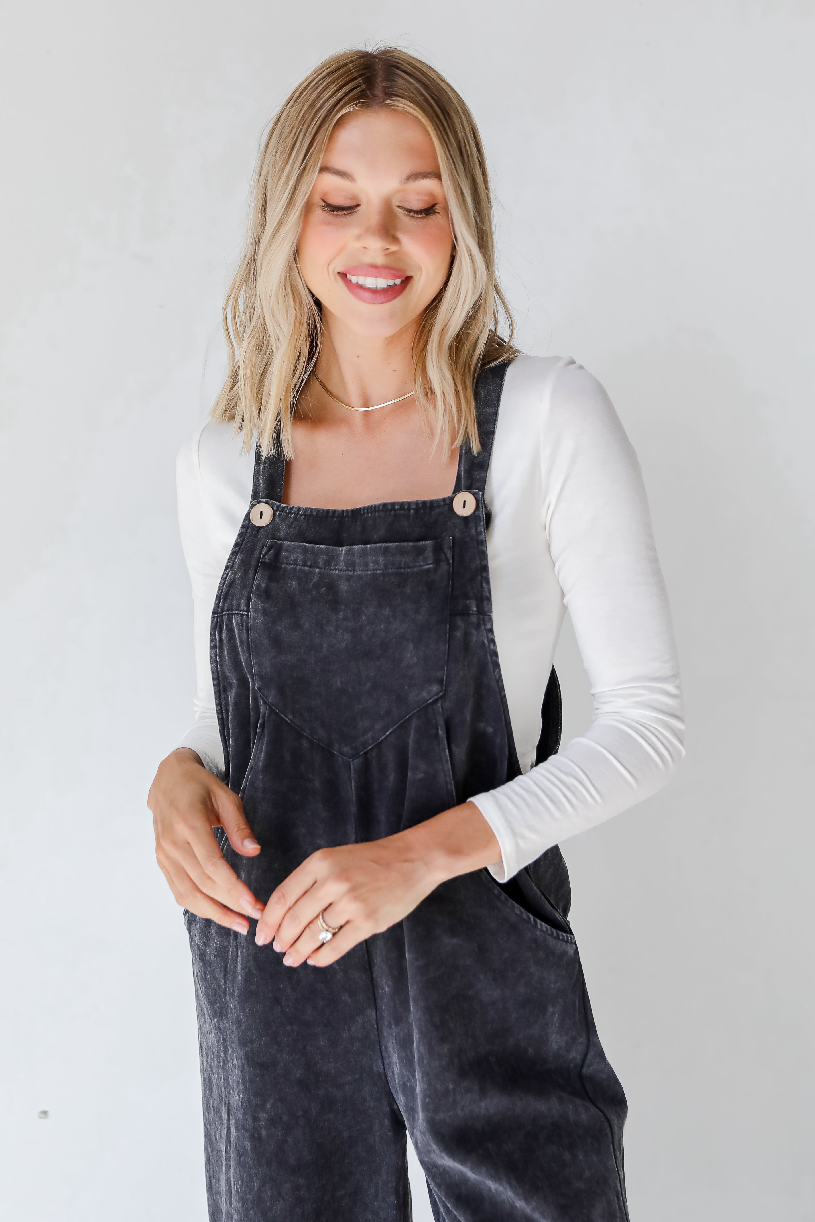 black velvet overalls close up