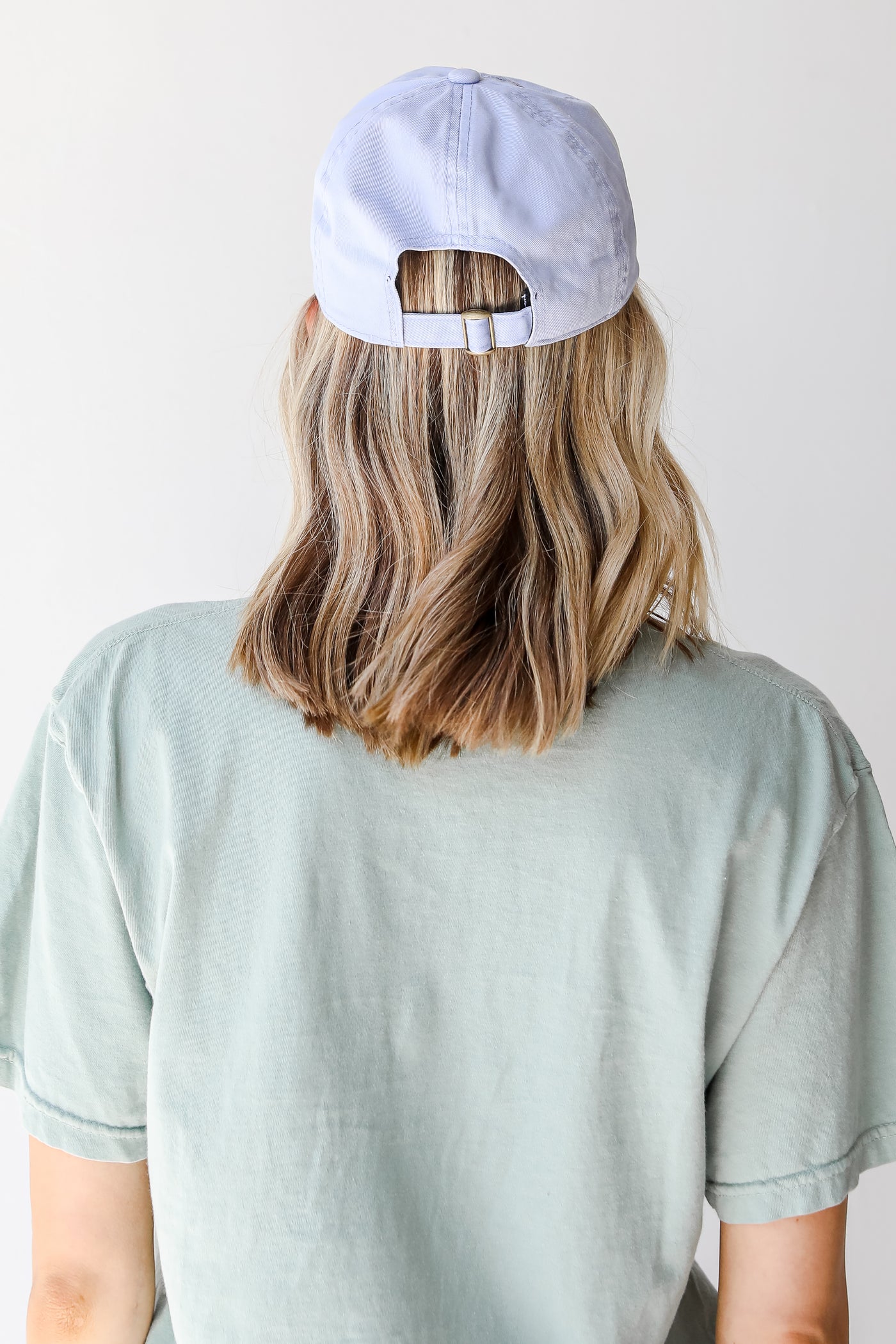 Charleston Embroidered Hat in light blue back view