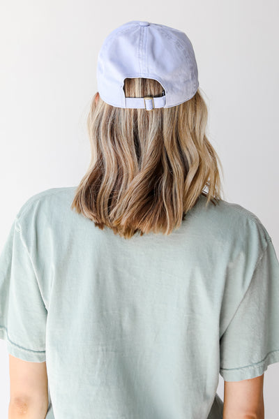 Charleston Embroidered Hat in light blue back view