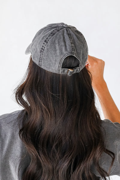 Charleston Embroidered Hat in black back view