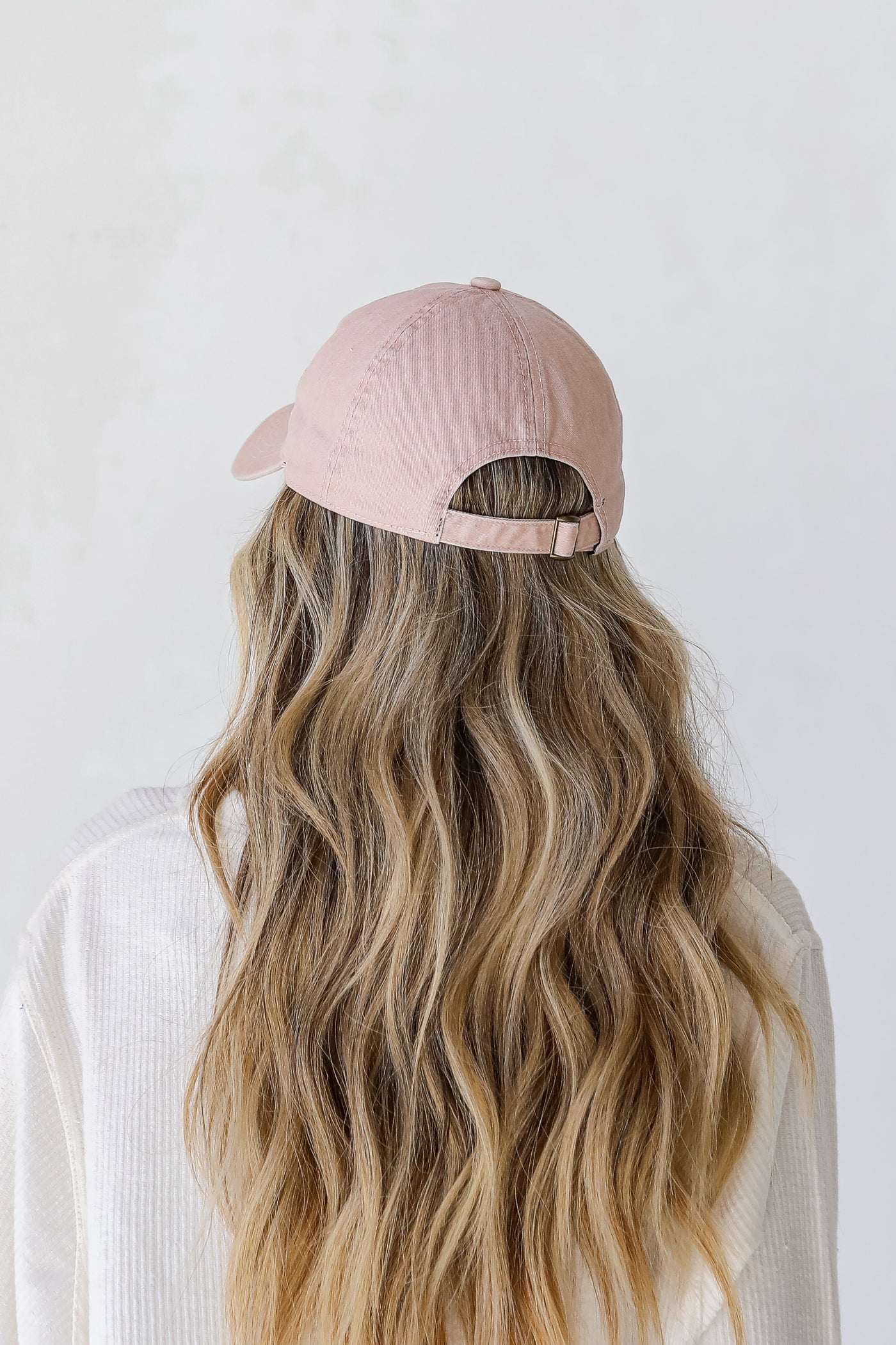 Charleston Embroidered Hat in blush back view